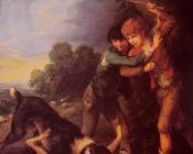 托马斯庚斯博罗 - Shepherd Boys with Dogs Fighting